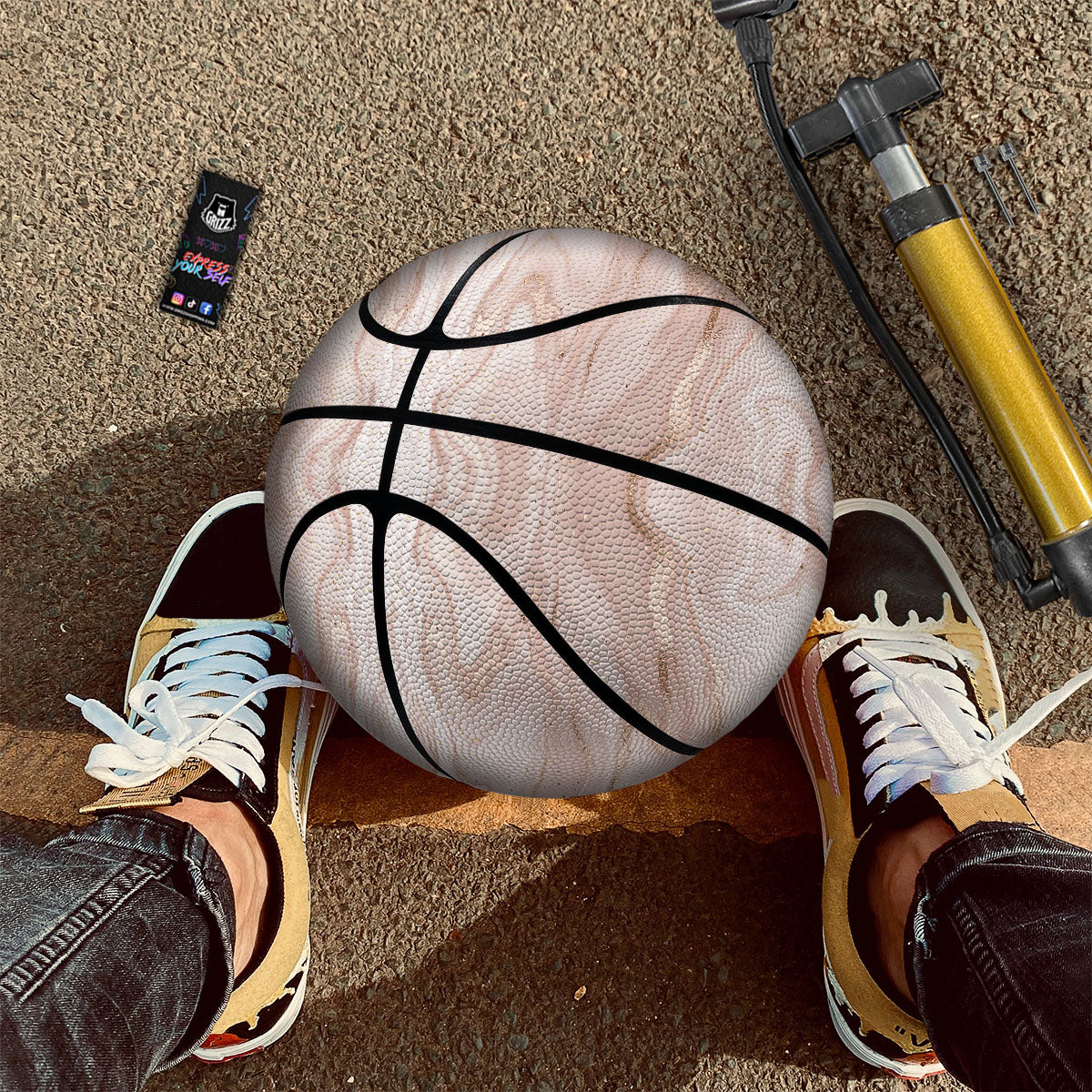 Pink Marble Print Pattern Basketball-grizzshop