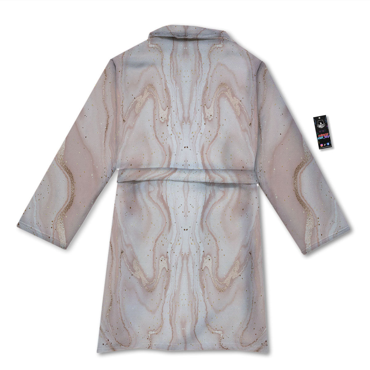 Pink Marble Print Pattern Bathrobe-grizzshop