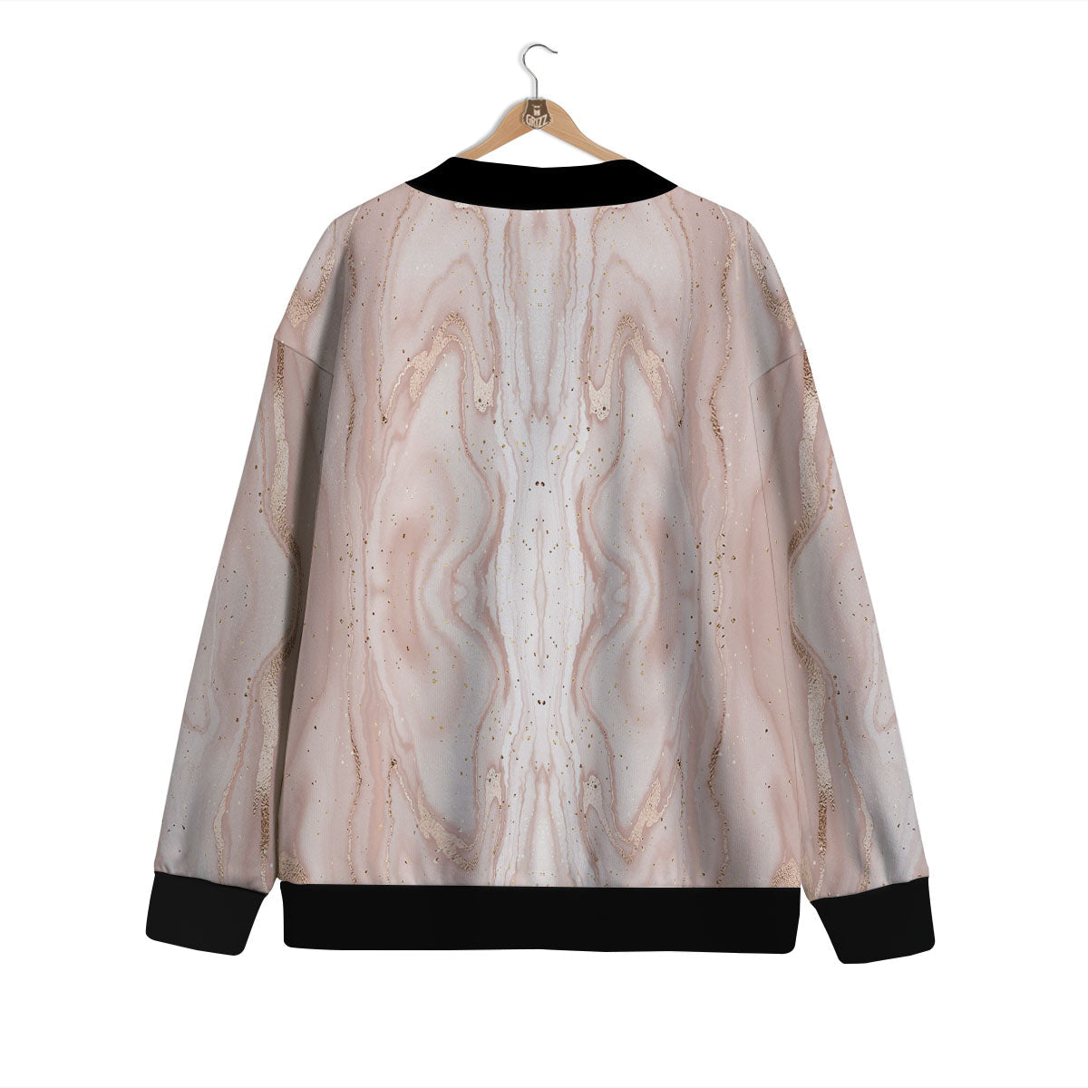 Pink Marble Print Pattern Cardigan-grizzshop