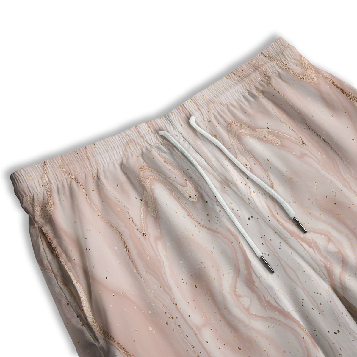 Pink Marble Print Pattern Men's Athletic Shorts
