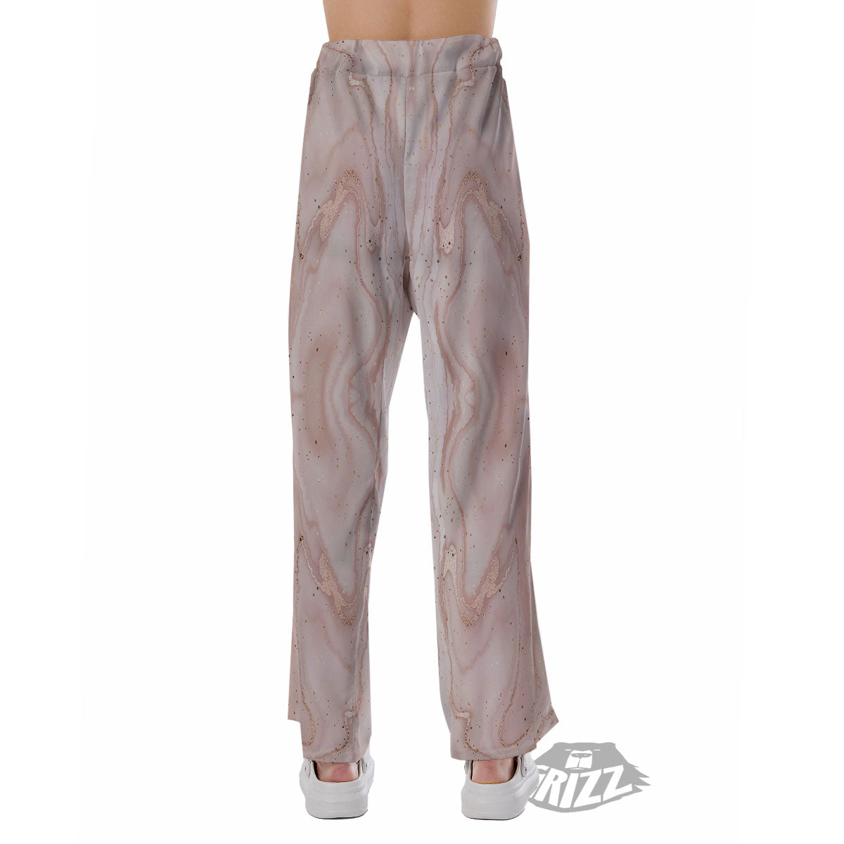 Pink Marble Print Pattern Pajama Pants-grizzshop