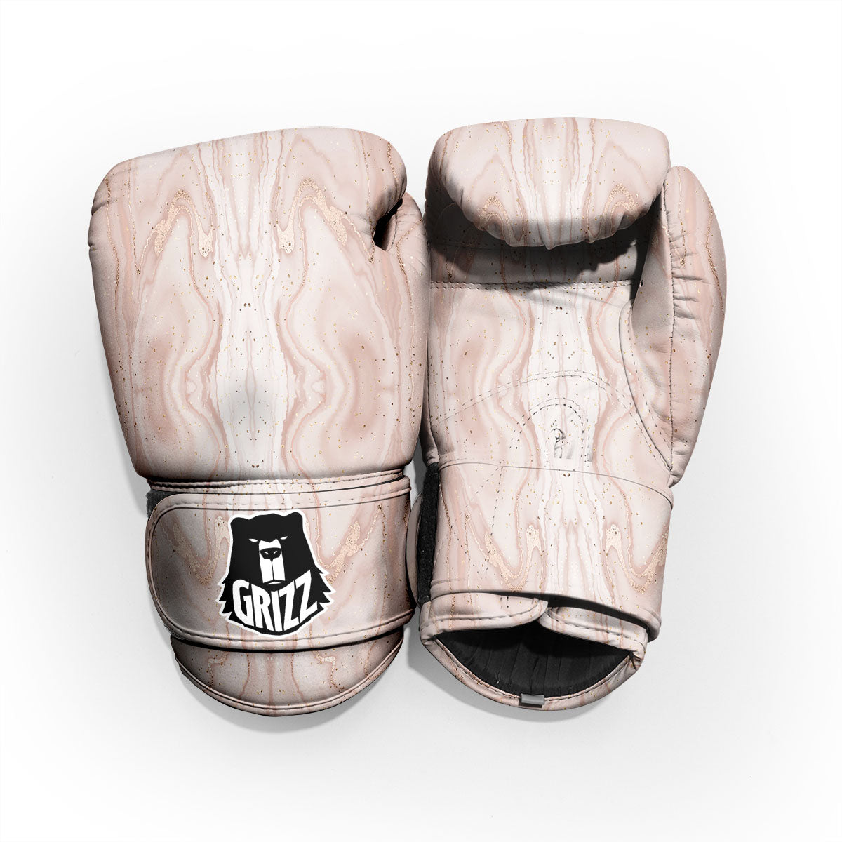 Pink Marble Print Pattern Sparring Gloves-grizzshop