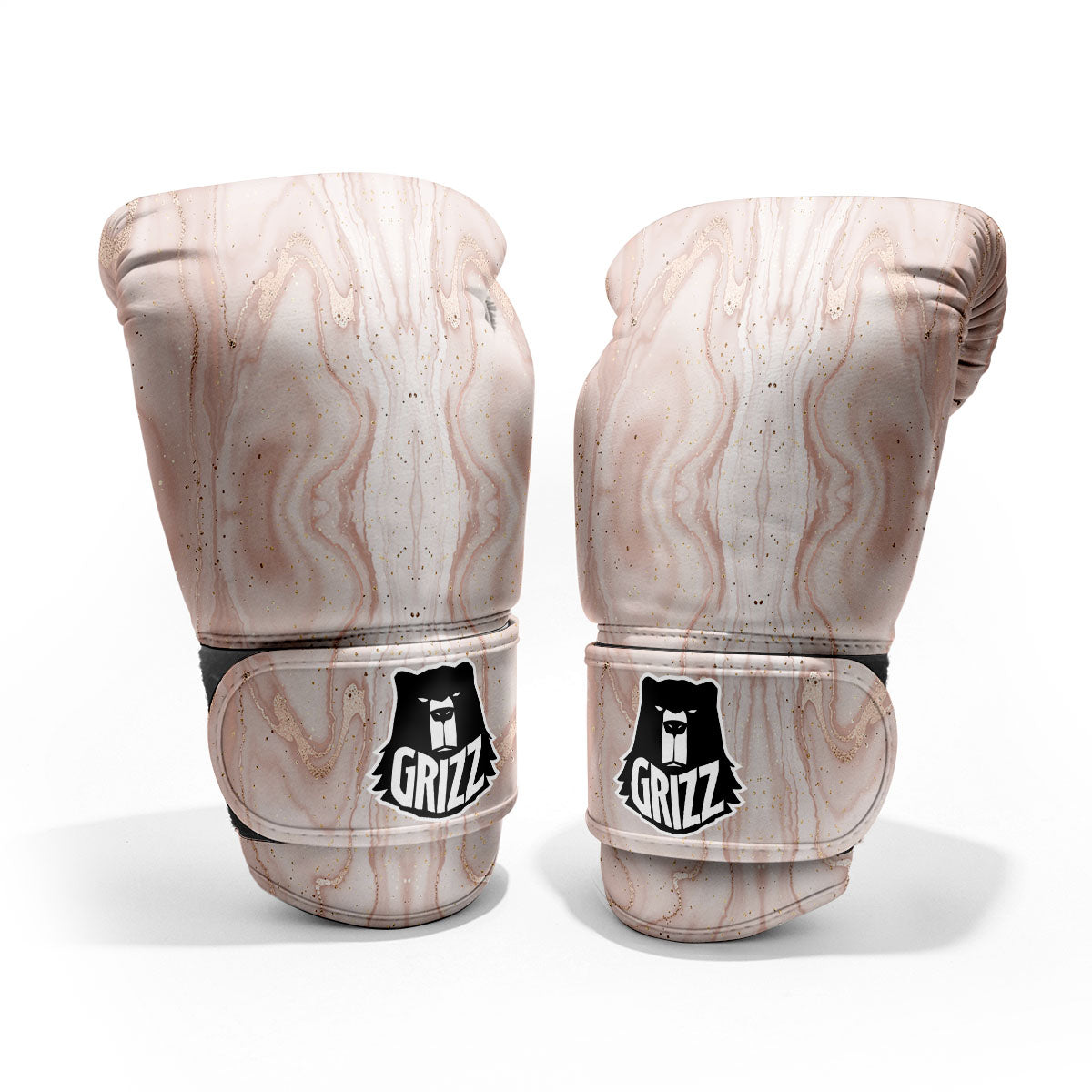Pink Marble Print Pattern Sparring Gloves-grizzshop
