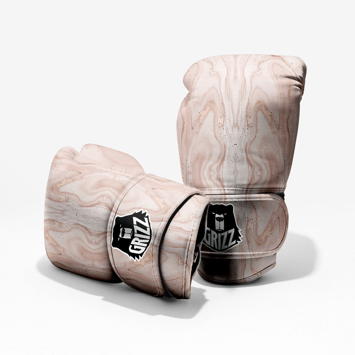 Pink Marble Print Pattern Sparring Gloves-grizzshop