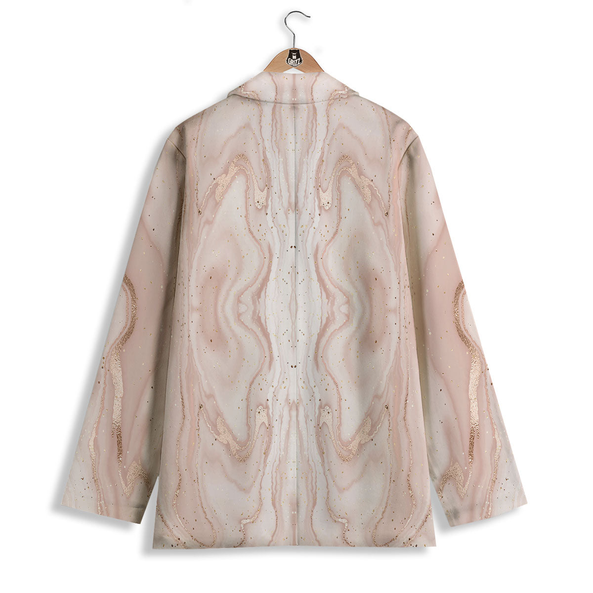 Pink Marble Print Pattern Women's Blazer-grizzshop