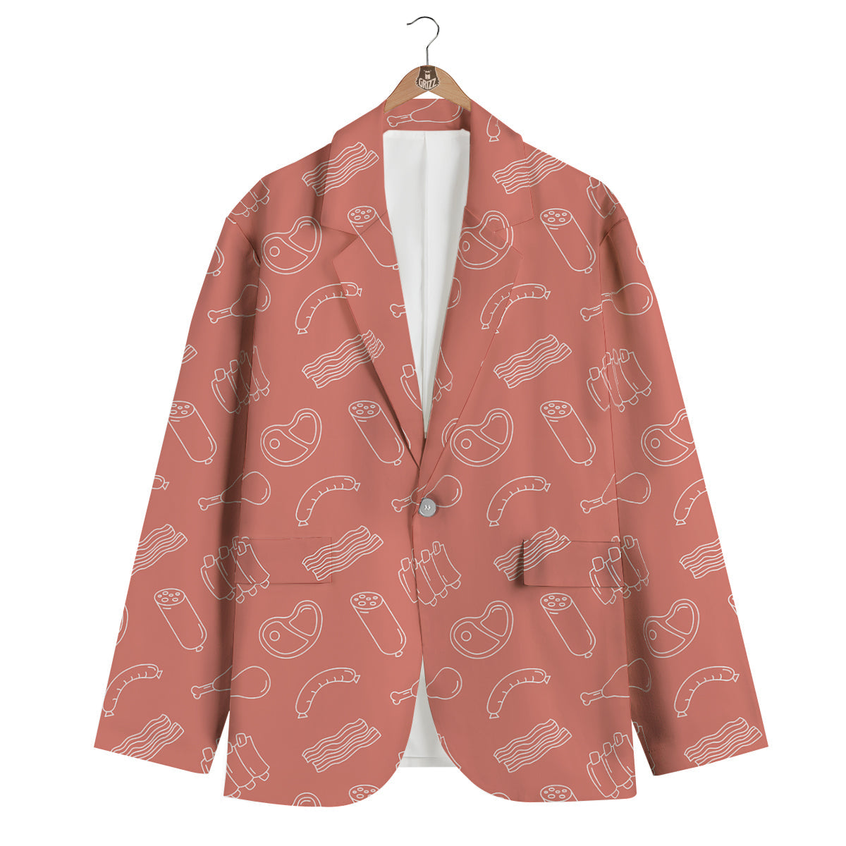 Pink Meat Beef Chicken Print Pattern Men's Blazer-grizzshop