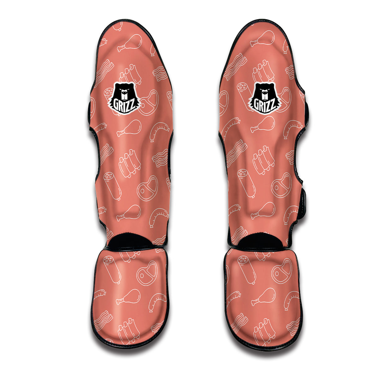 Pink Meat Beef Chicken Print Pattern Muay Thai Shin Guards-grizzshop