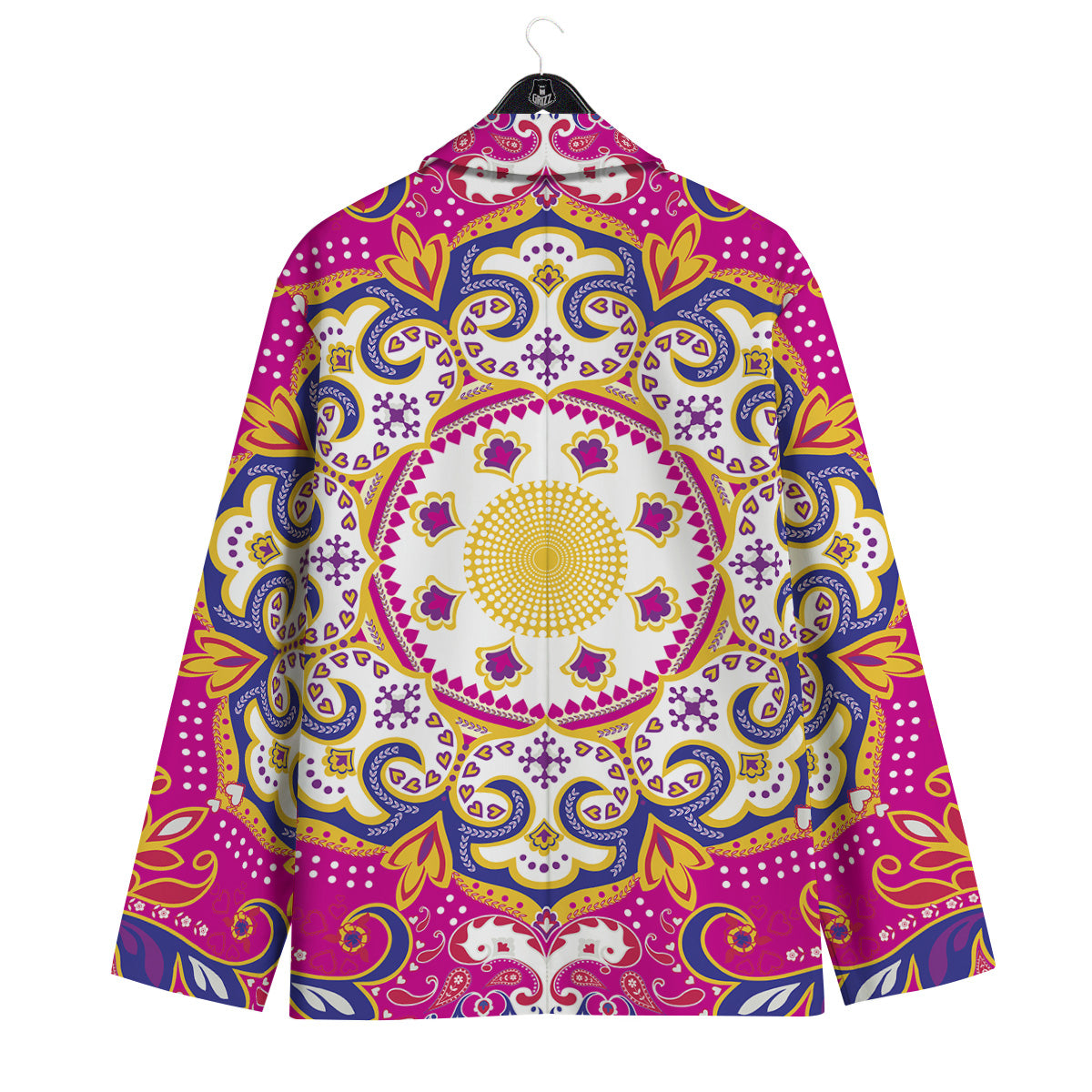 Pink Paisley And Mandala Print Men's Sport Coat-grizzshop