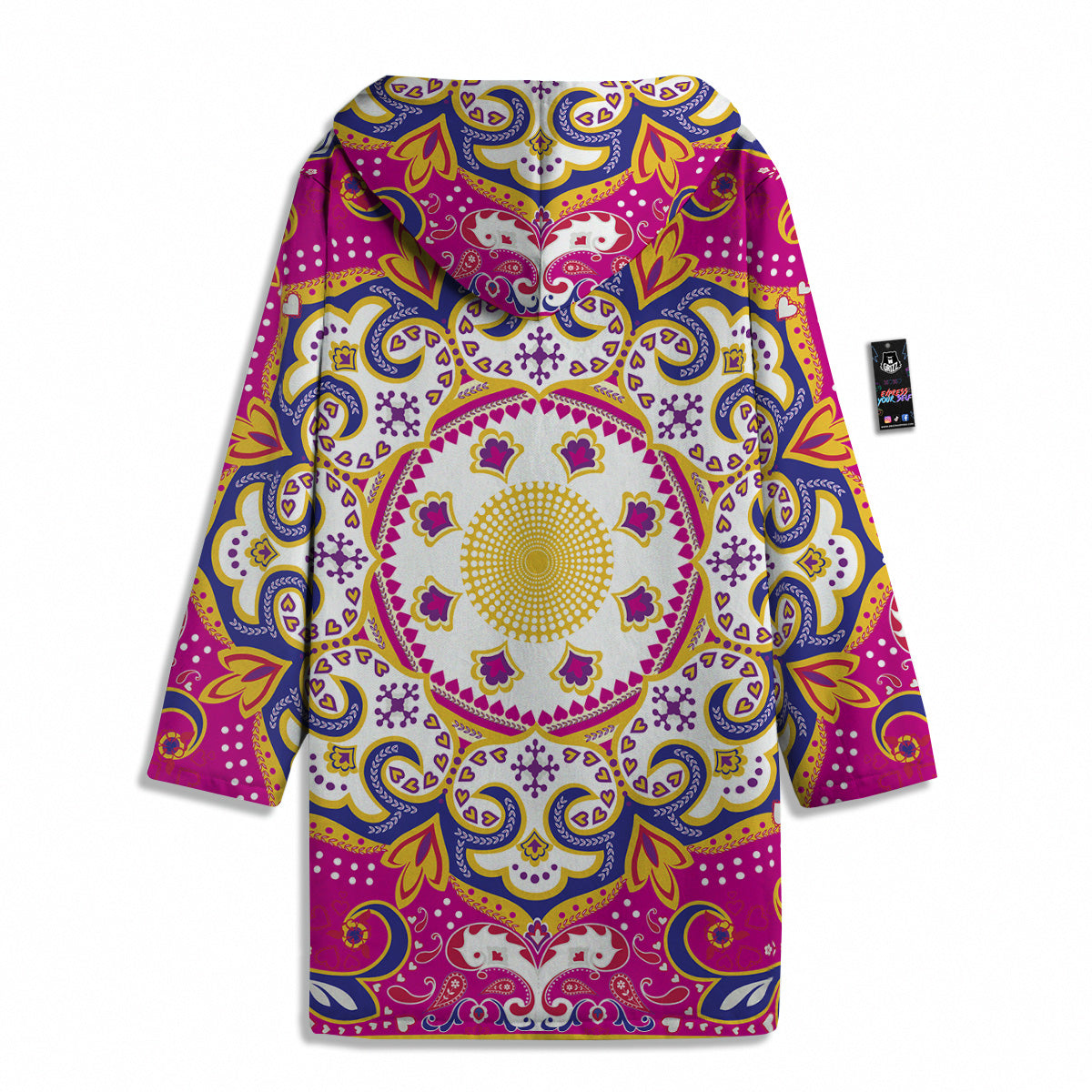 Pink Paisley And Mandala Print Men's Windbreaker Jacket-grizzshop