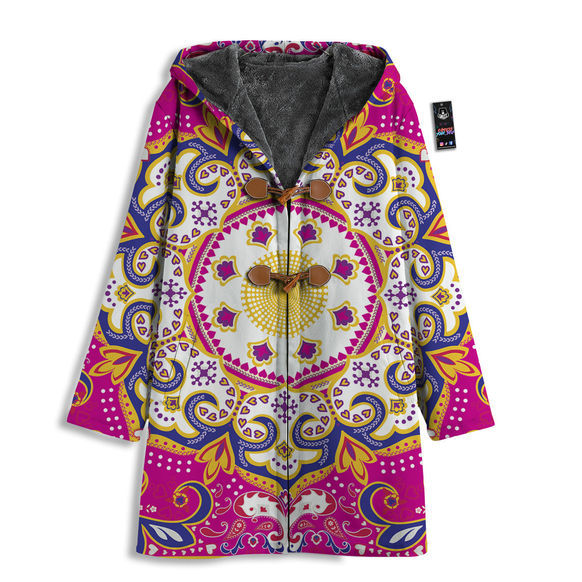 Pink Paisley And Mandala Print Men's Windbreaker Jacket-grizzshop