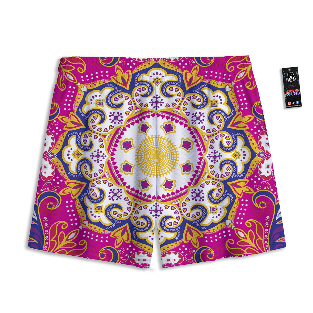 Portrait Dog German Shepherd Print Mesh Shorts