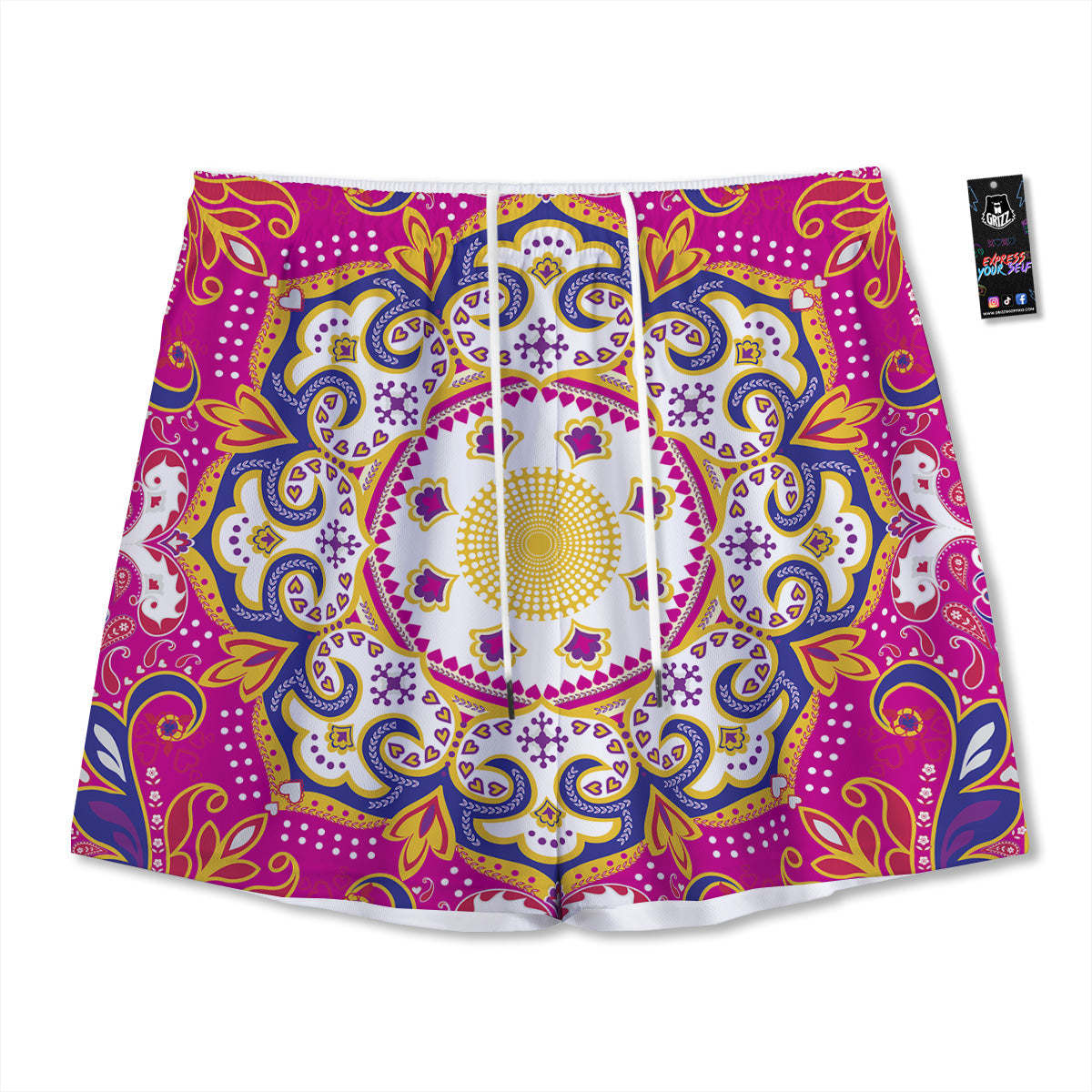 Portrait Dog German Shepherd Print Mesh Shorts