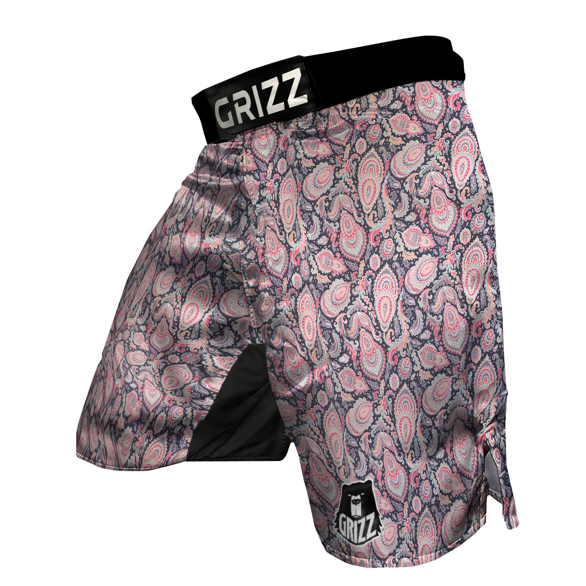 Pink Paisley MMA Shorts-grizzshop