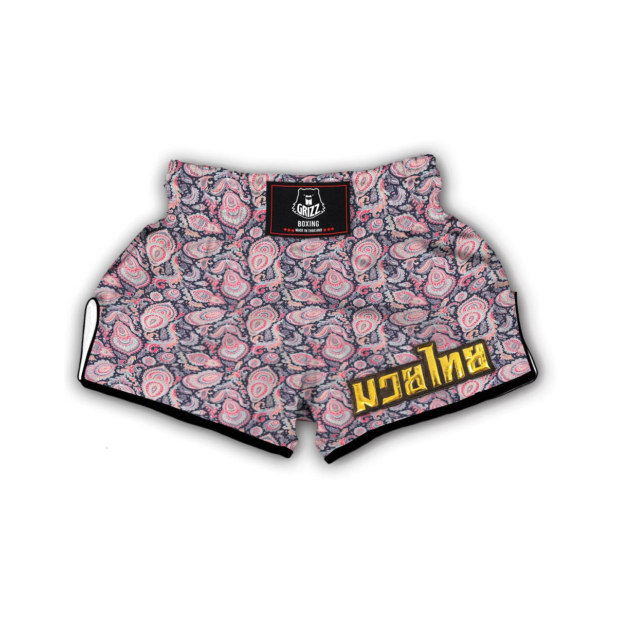 Pink Paisley Muay Thai Boxing Shorts-grizzshop