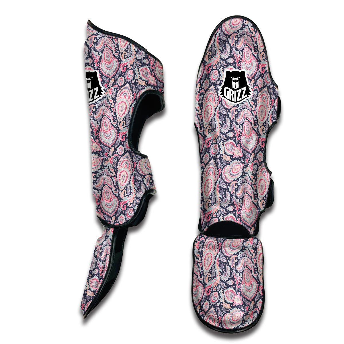 Pink Paisley Muay Thai Shin Guards-grizzshop