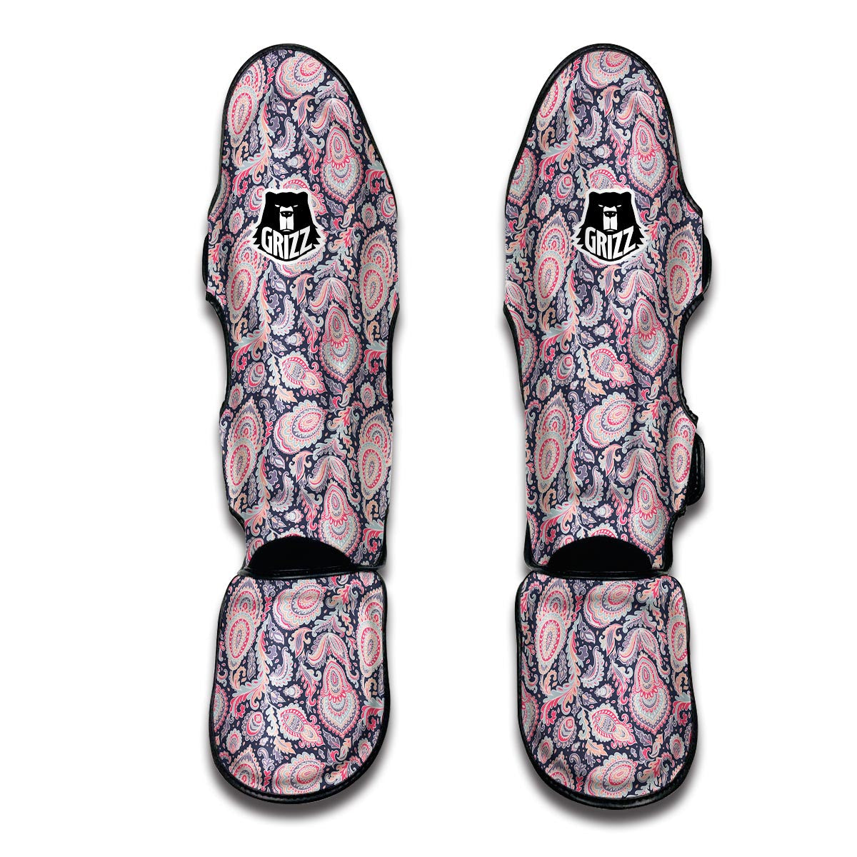 Pink Paisley Muay Thai Shin Guards-grizzshop