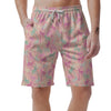 Pink Palm Tree Hawaiian Print Men's Shorts-grizzshop