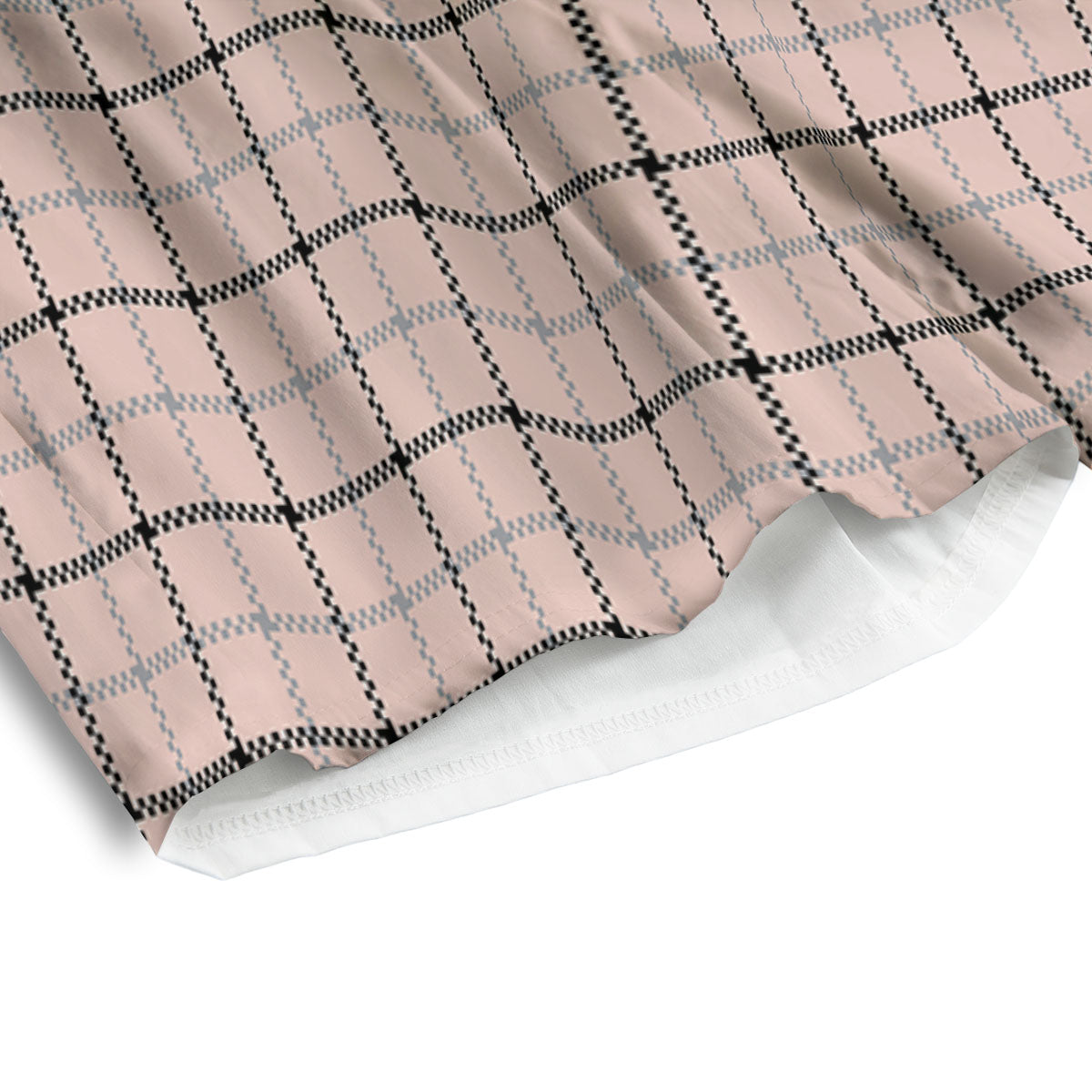 Pink Pastel And Black Tattersall Print Men's Athletic Shorts