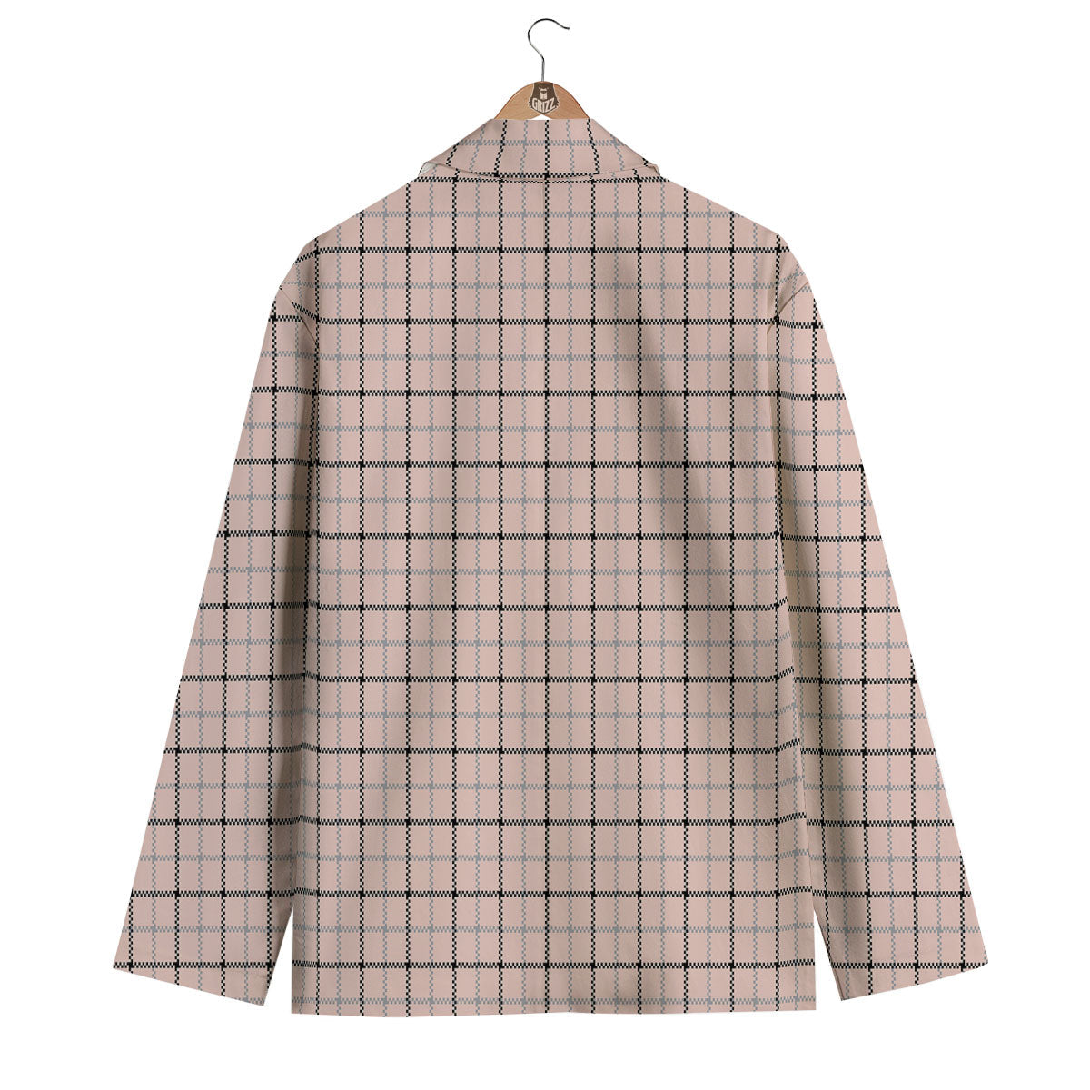 Pink Pastel And Black Tattersall Print Men's Blazer-grizzshop
