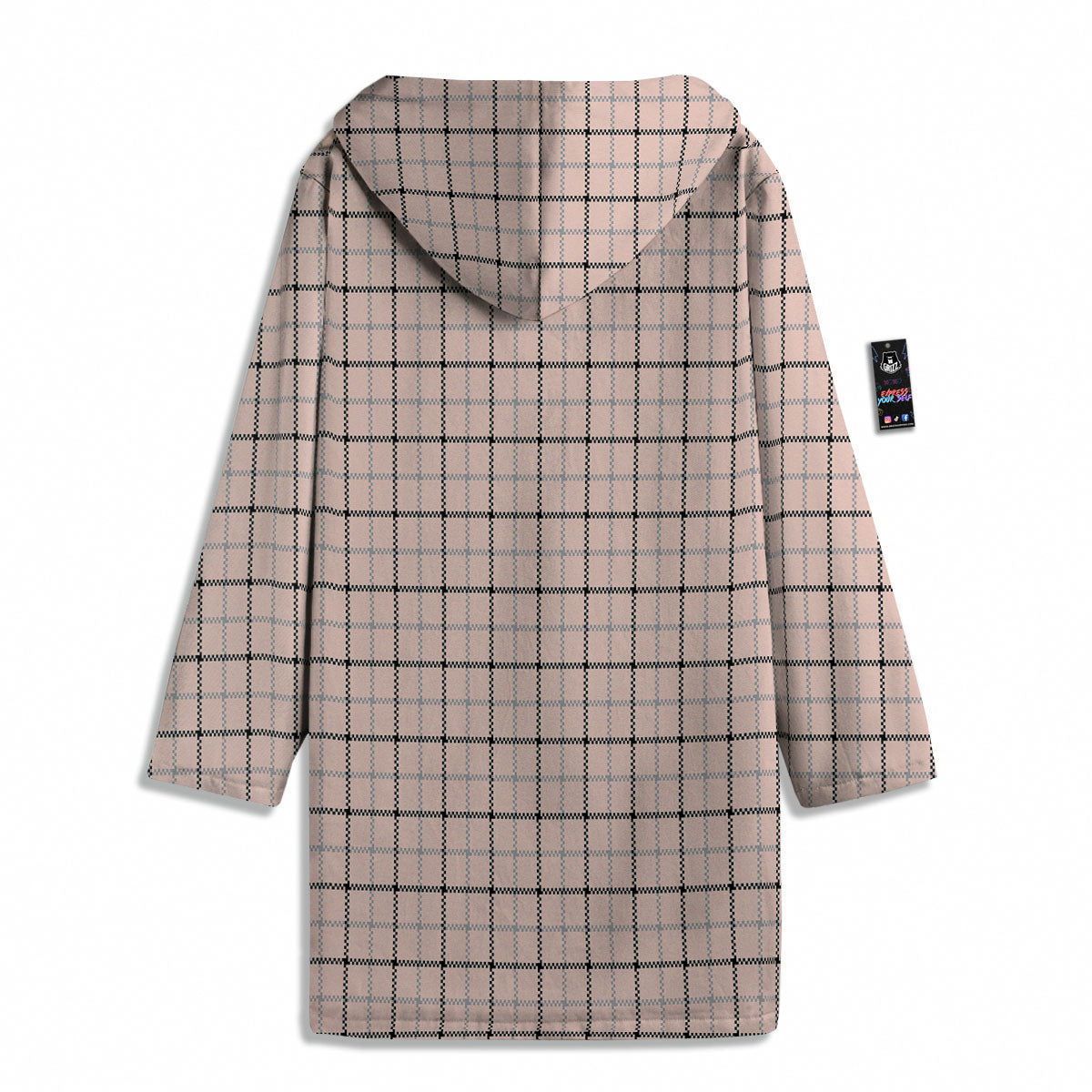 Pink Pastel And Black Tattersall Print Men's Windbreaker Jacket-grizzshop