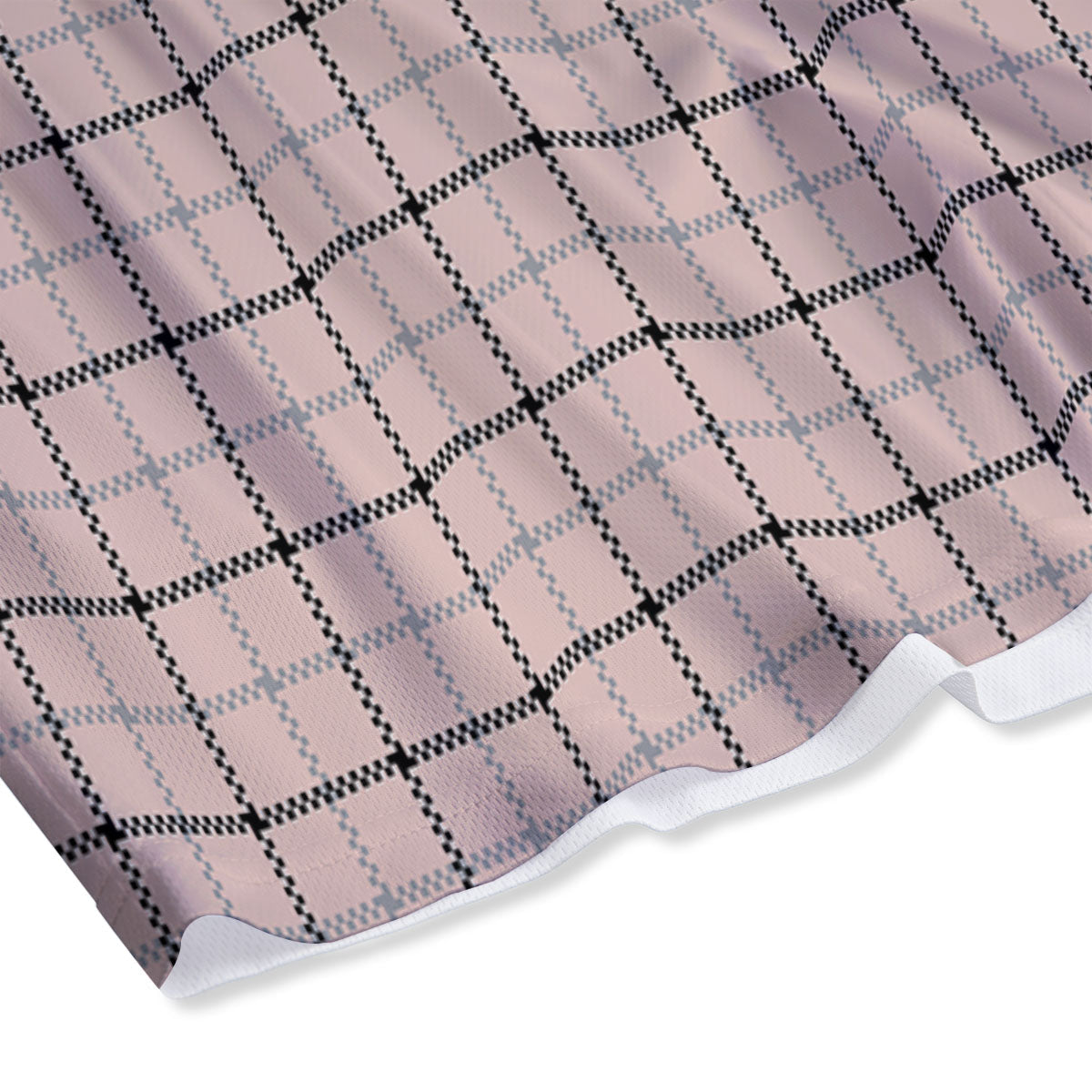 Pink Pastel And Black Tattersall Print Mesh Shorts