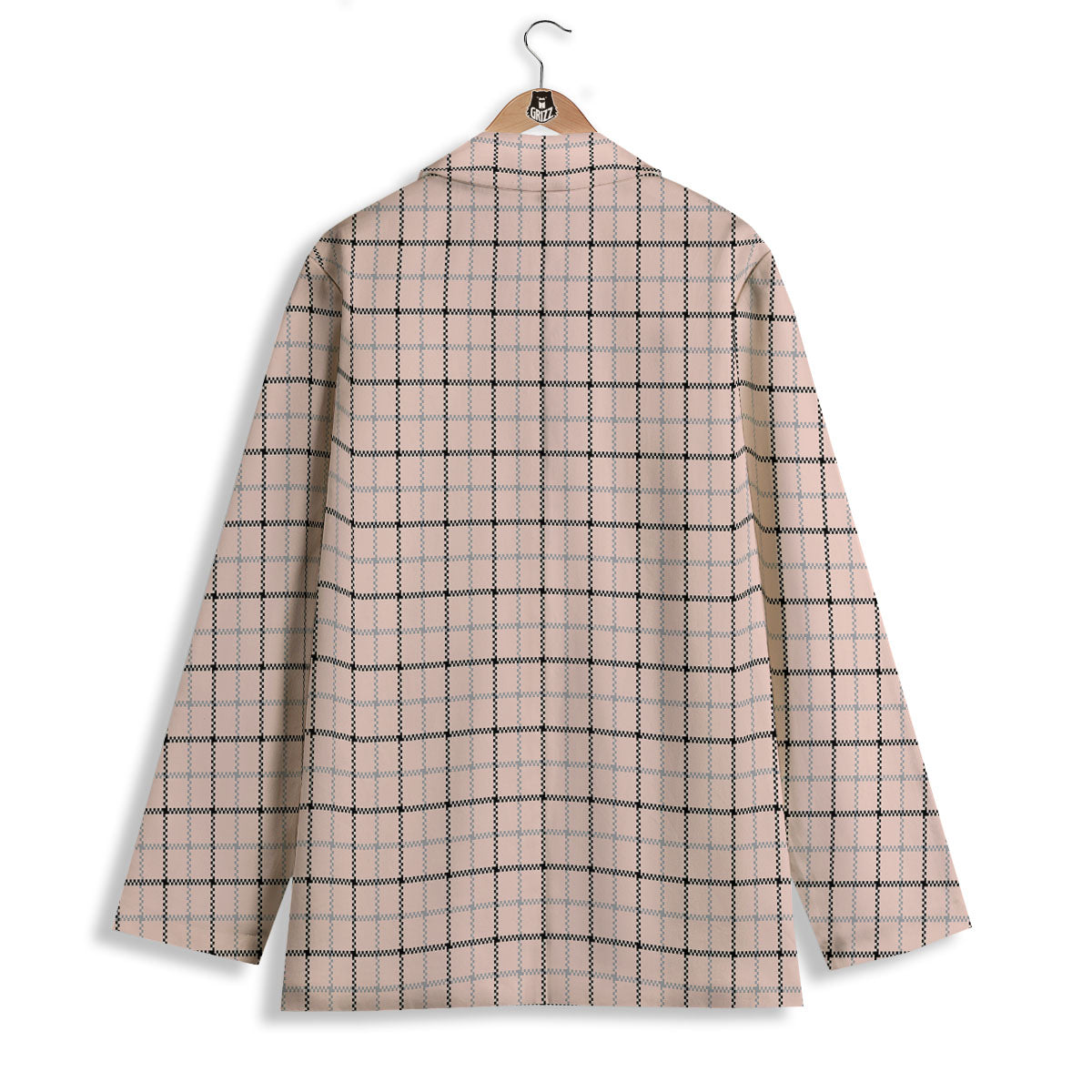 Pink Pastel And Black Tattersall Print Women's Blazer-grizzshop