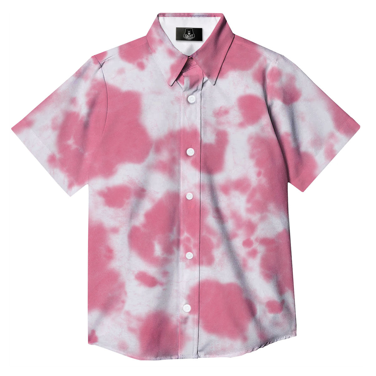 Pink Pastel And White Cow Print Button Up Shirt-grizzshop