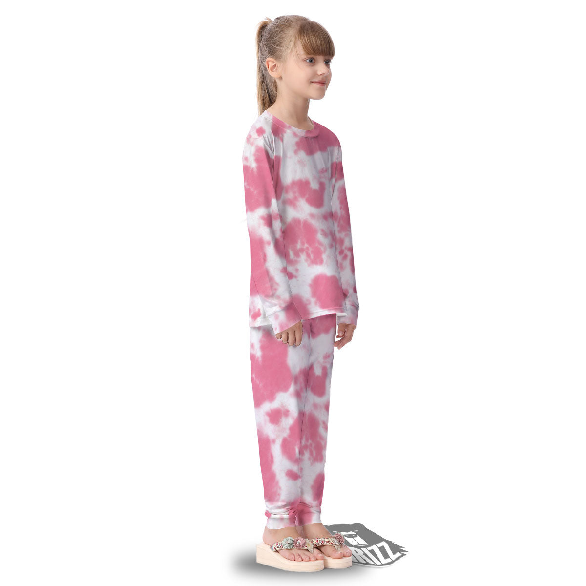 Pink Pastel And White Cow Print Kid's Pajamas-grizzshop