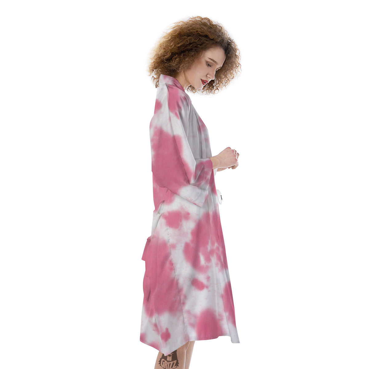 Pink Pastel And White Cow Print Kimono-grizzshop