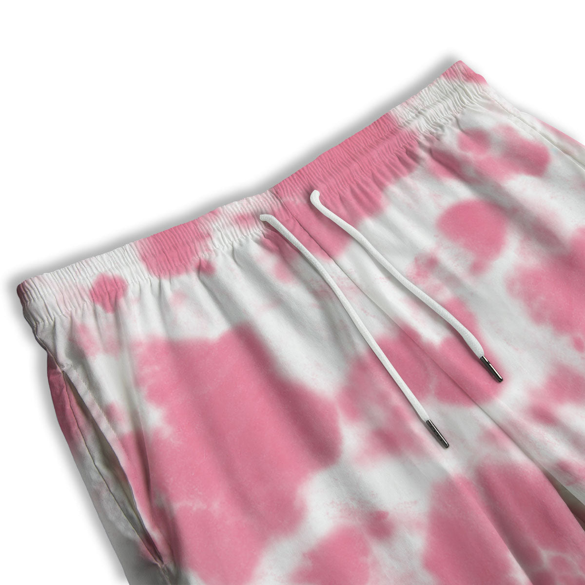 Pink Pastel And White Cow Print Men's Athletic Shorts