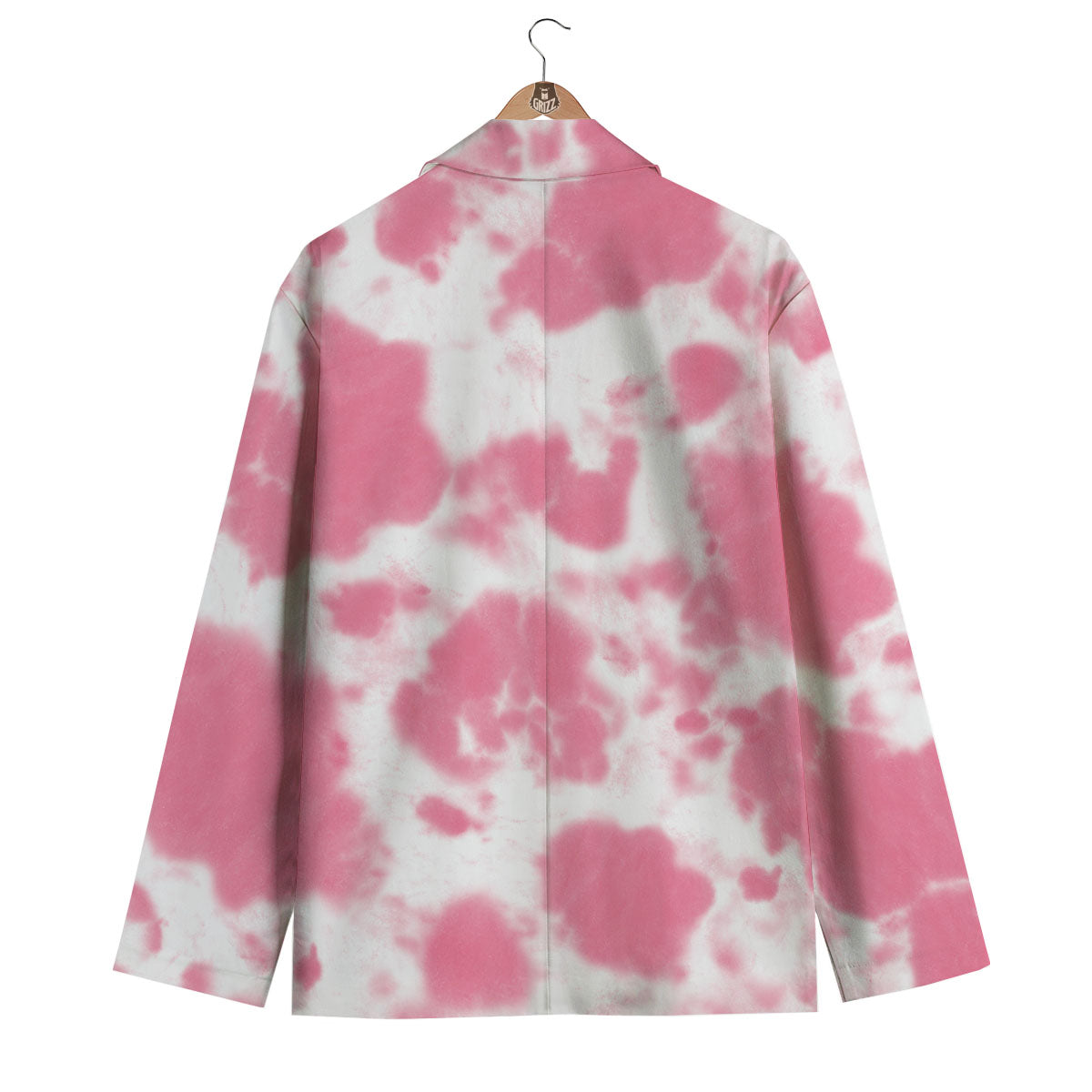 Pink Pastel And White Cow Print Men's Blazer-grizzshop