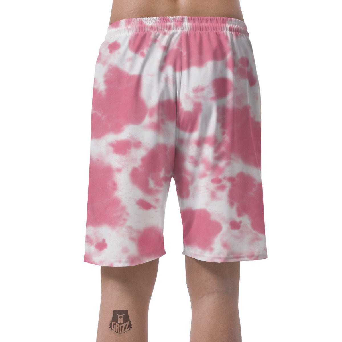 Pink Pastel And White Cow Print Men's Shorts-grizzshop