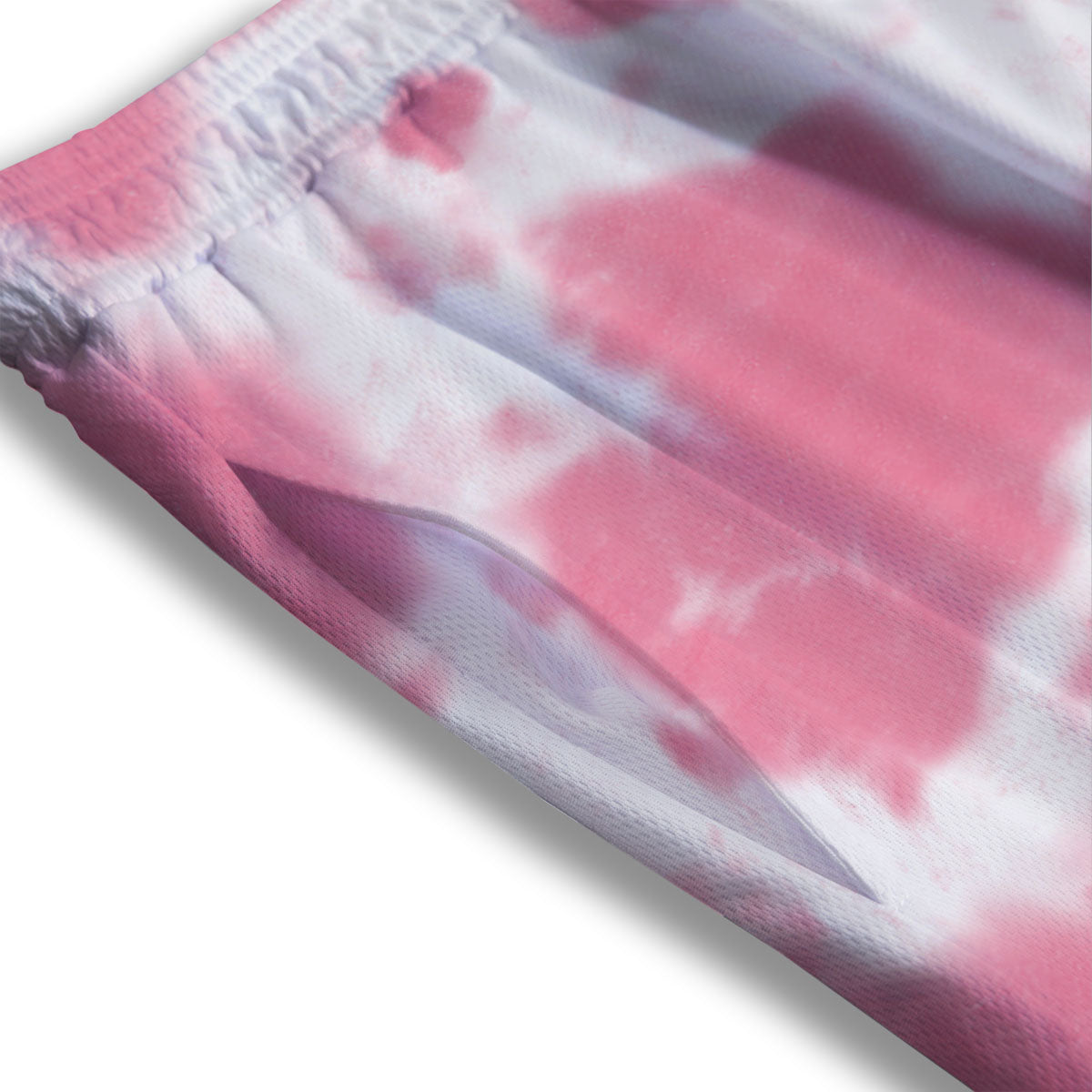 Pink Pastel And White Cow Print Mesh Shorts