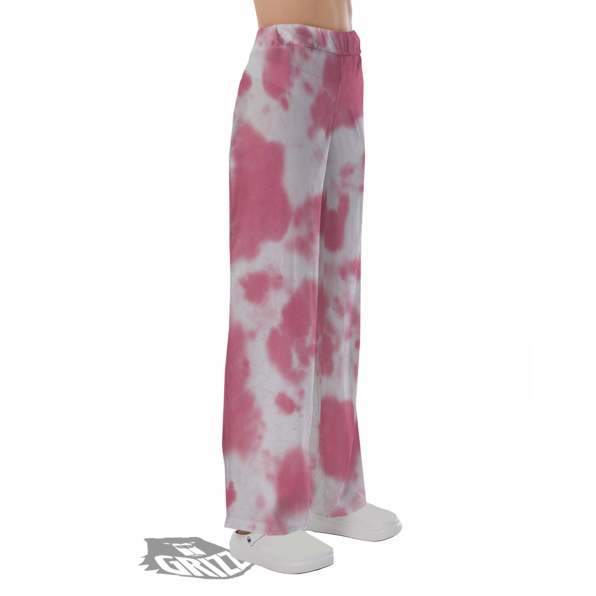 Pink Pastel And White Cow Print Pajama Pants-grizzshop