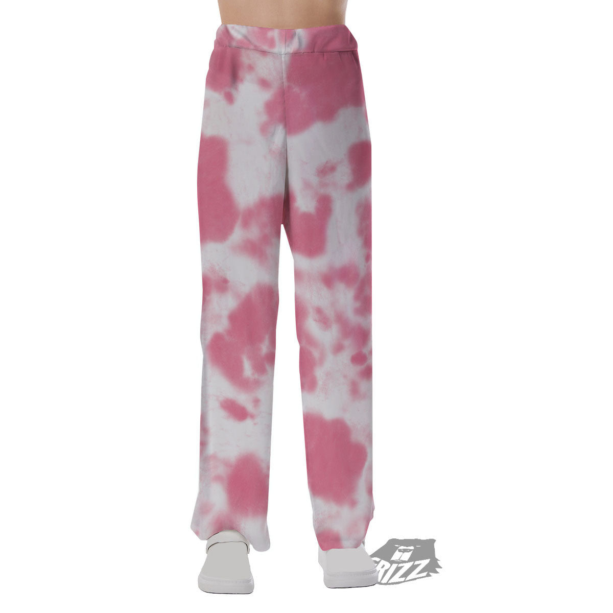 Pink Pastel And White Cow Print Pajama Pants-grizzshop