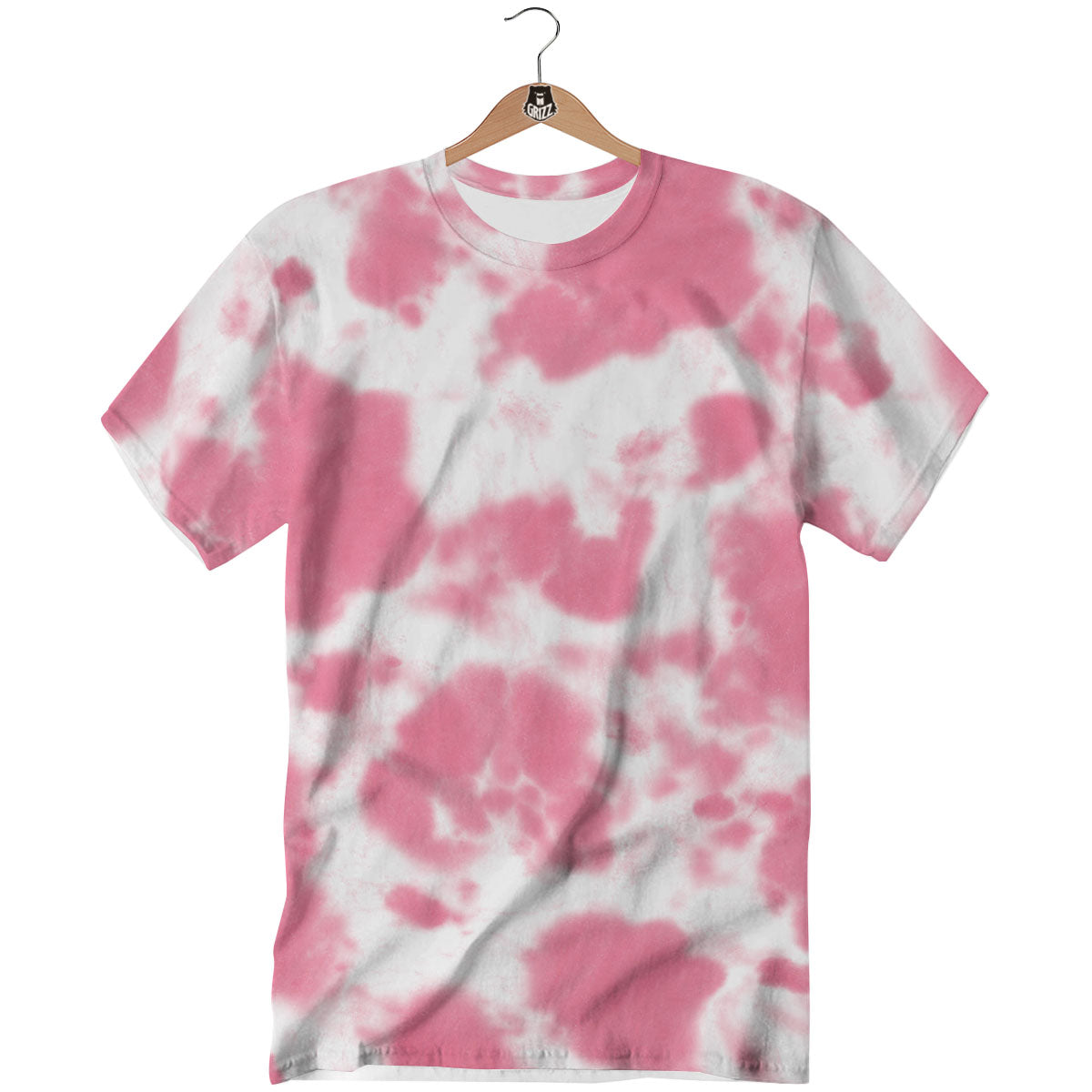 Pink Pastel And White Cow Print T-Shirt-grizzshop