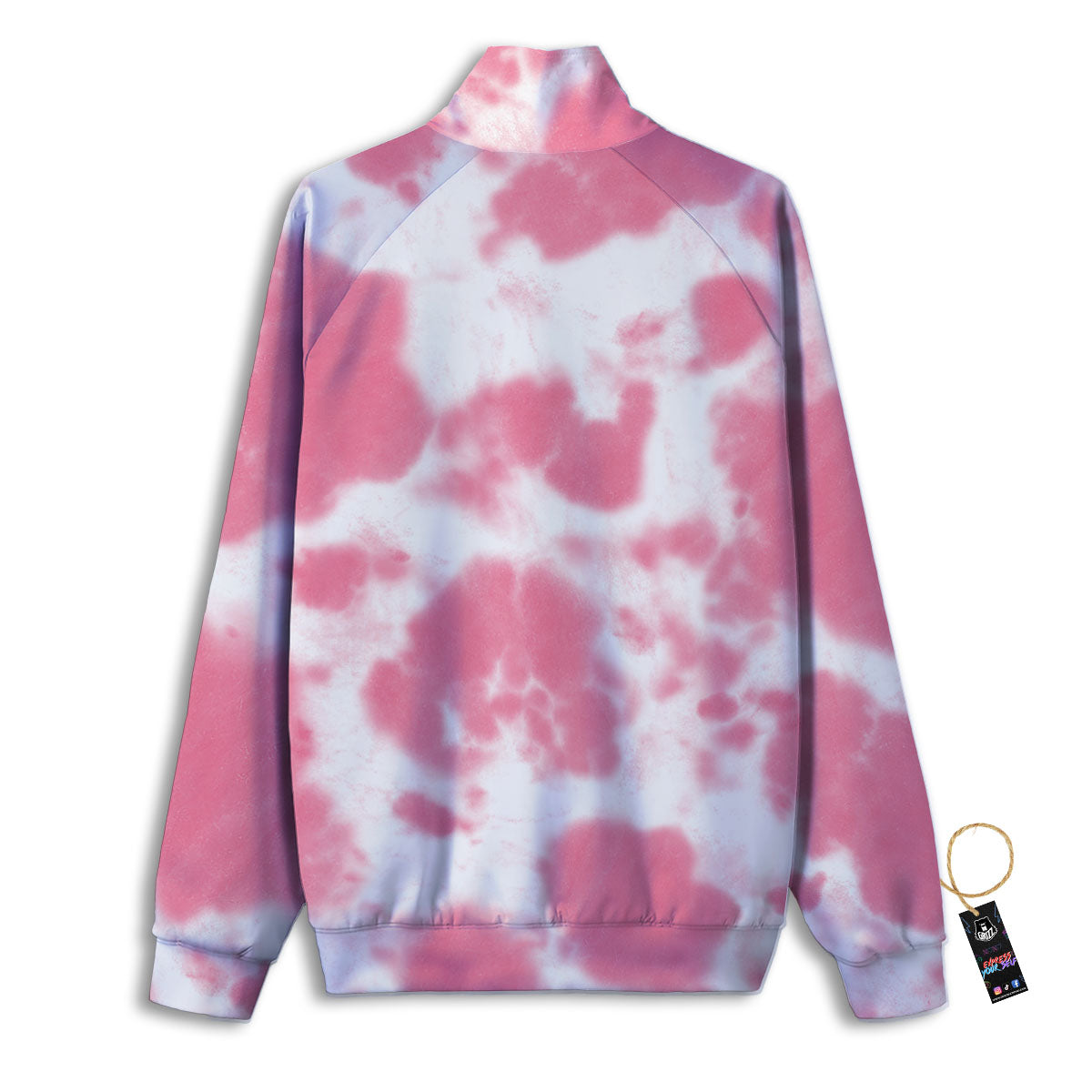 Pink Pastel And White Cow Print Track Jacket-grizzshop