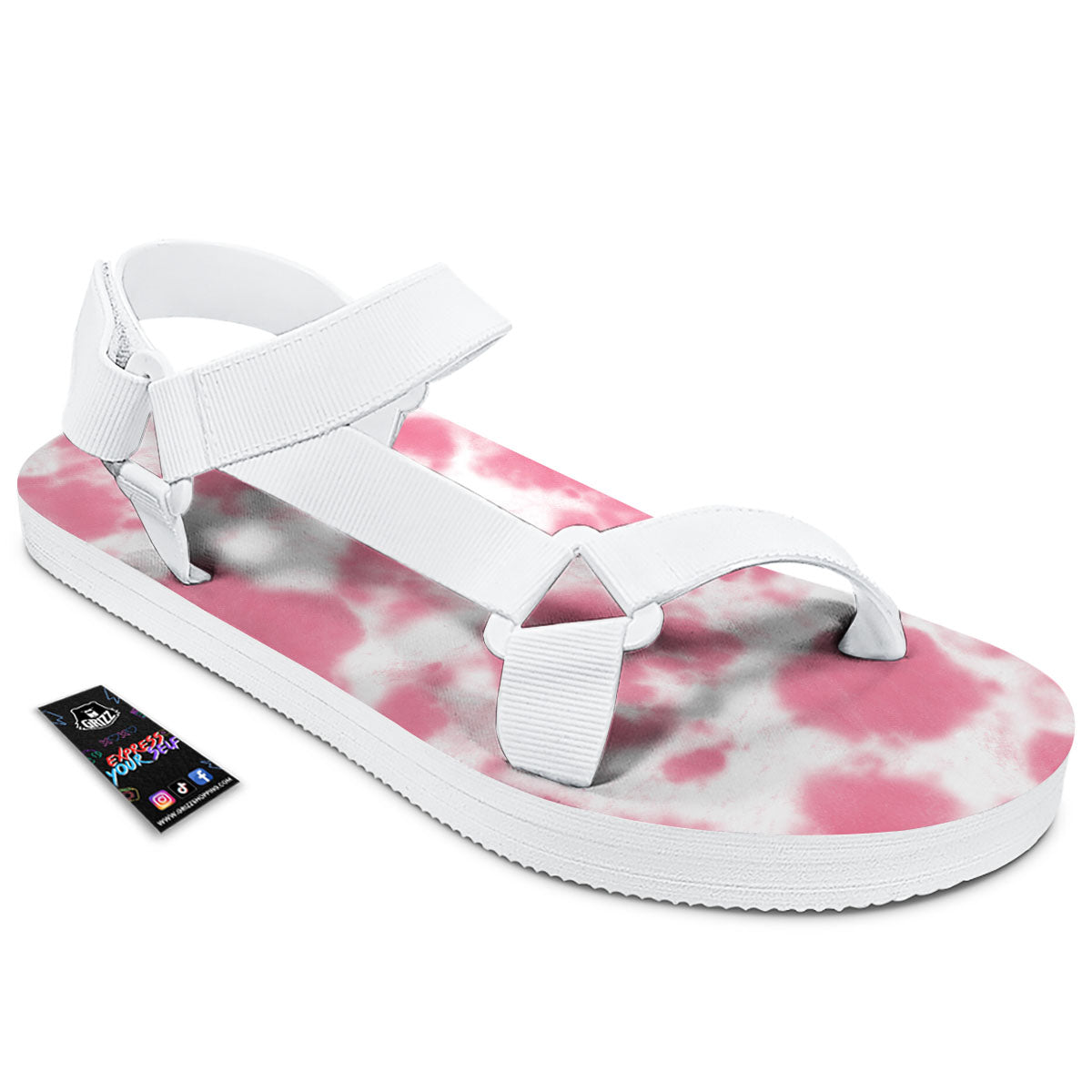 Pink Pastel And White Cow Print White Open Toe Sandals-grizzshop