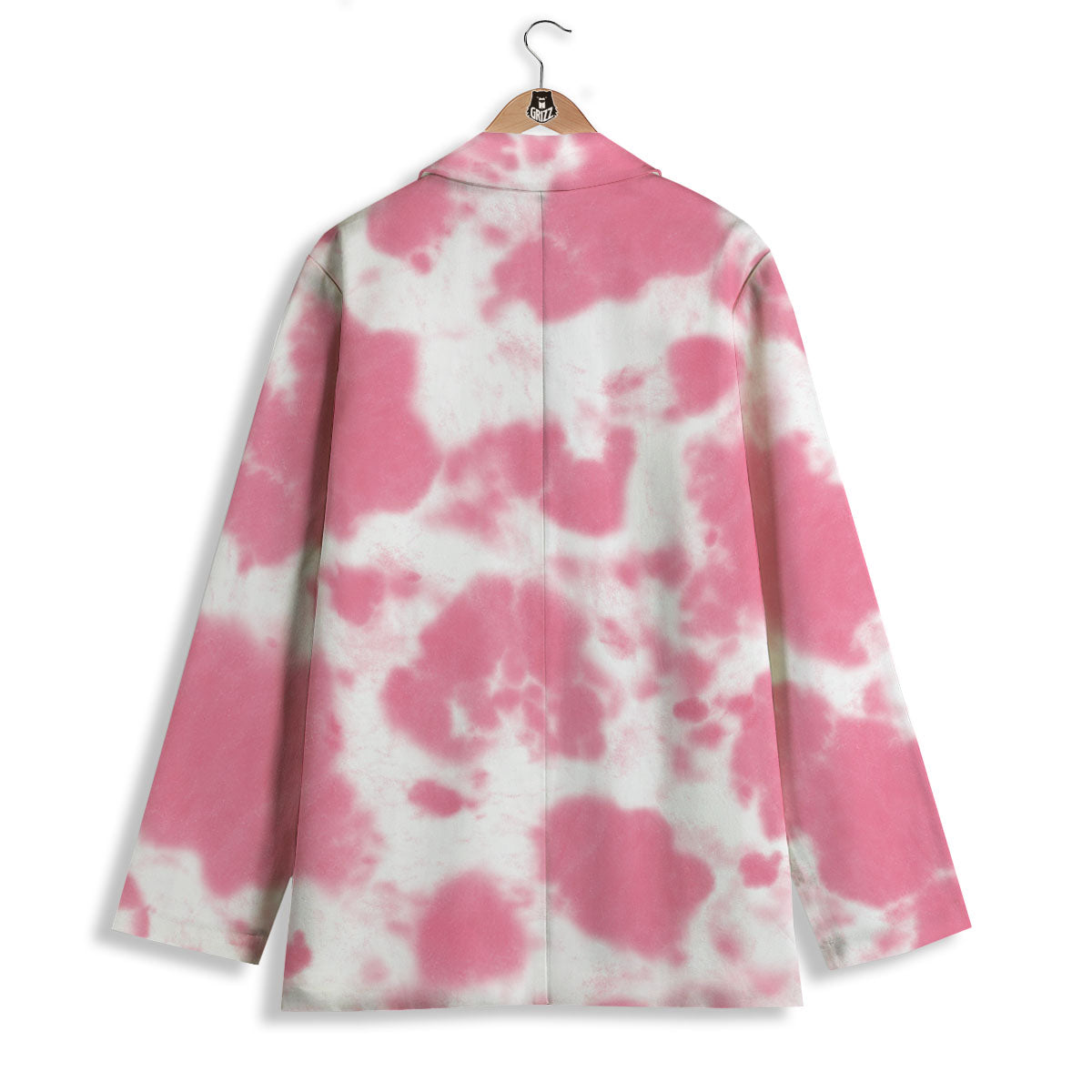 Pink Pastel And White Cow Print Women's Blazer-grizzshop