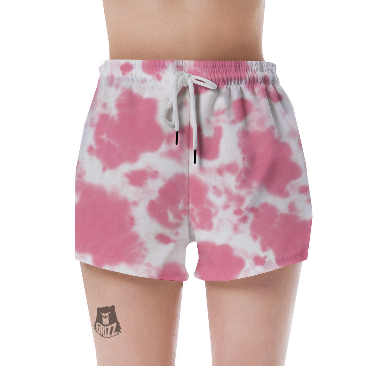 Pink Pastel And White Cow Print Women's Shorts-grizzshop