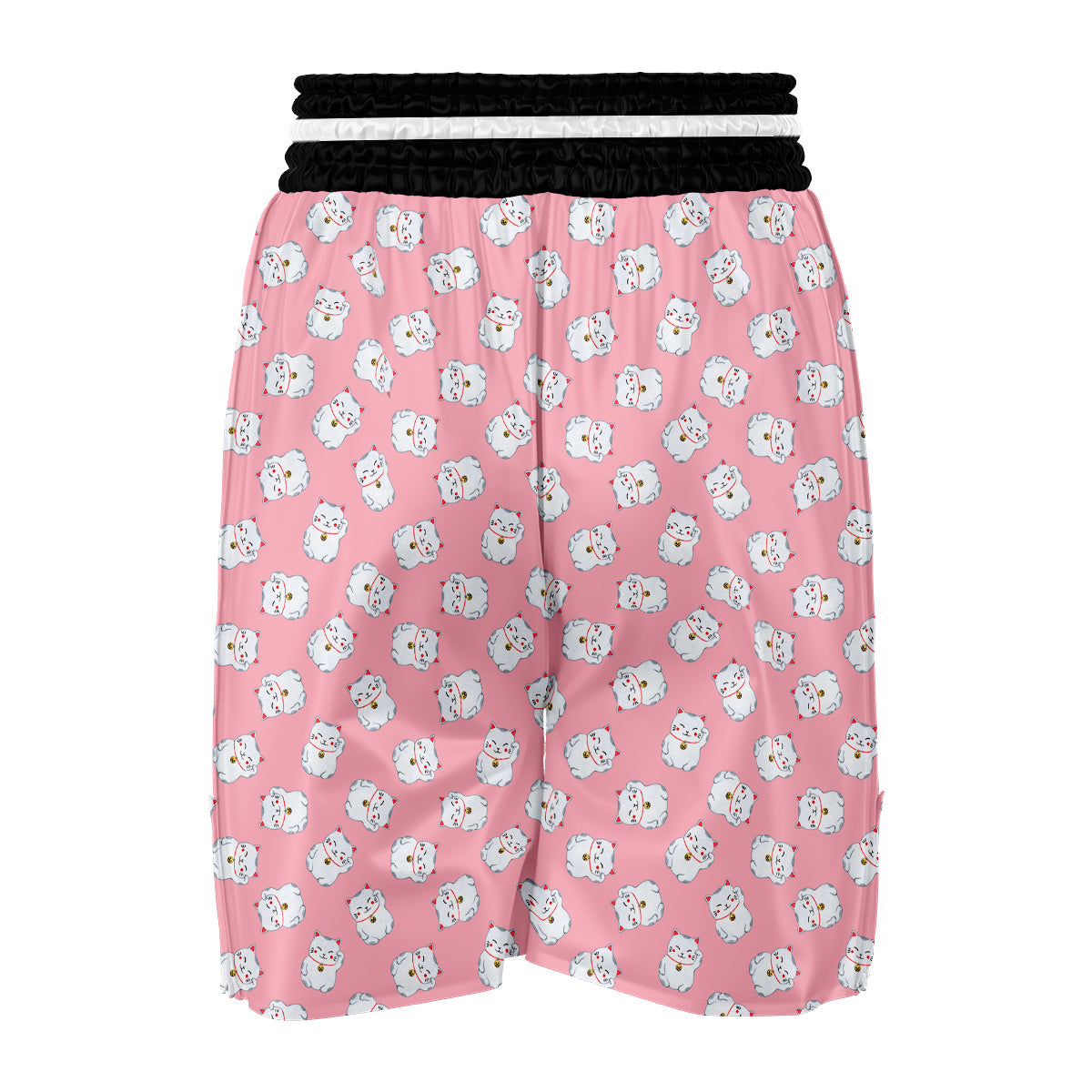 Pink Pastel Lucky Cat Print Pattern Boxing Shorts-grizzshop
