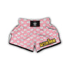 Pink Pastel Lucky Cat Print Pattern Muay Thai Boxing Shorts-grizzshop