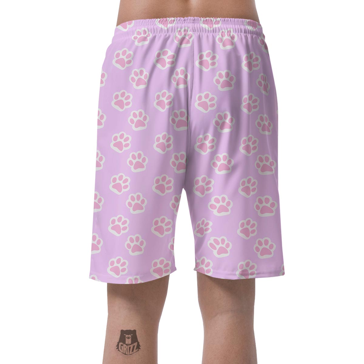 Pink Pastel Paw Men's Shorts-grizzshop