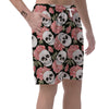 Pink Peony Skull Men's Shorts-grizzshop