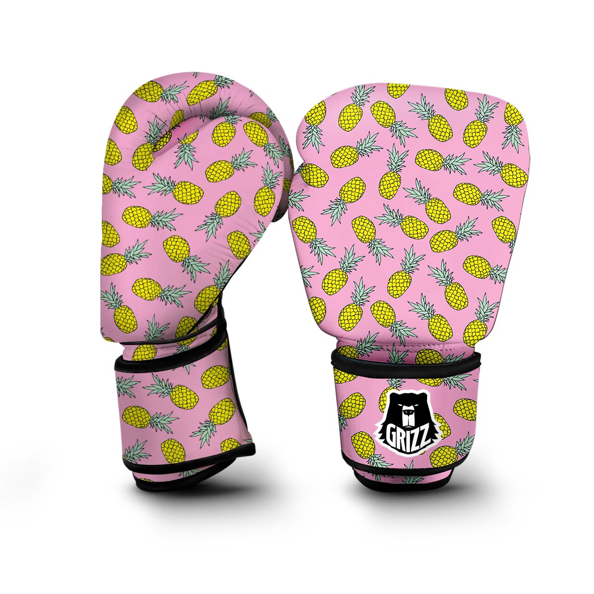 Pink Pineapple Doodle Boxing Gloves-grizzshop