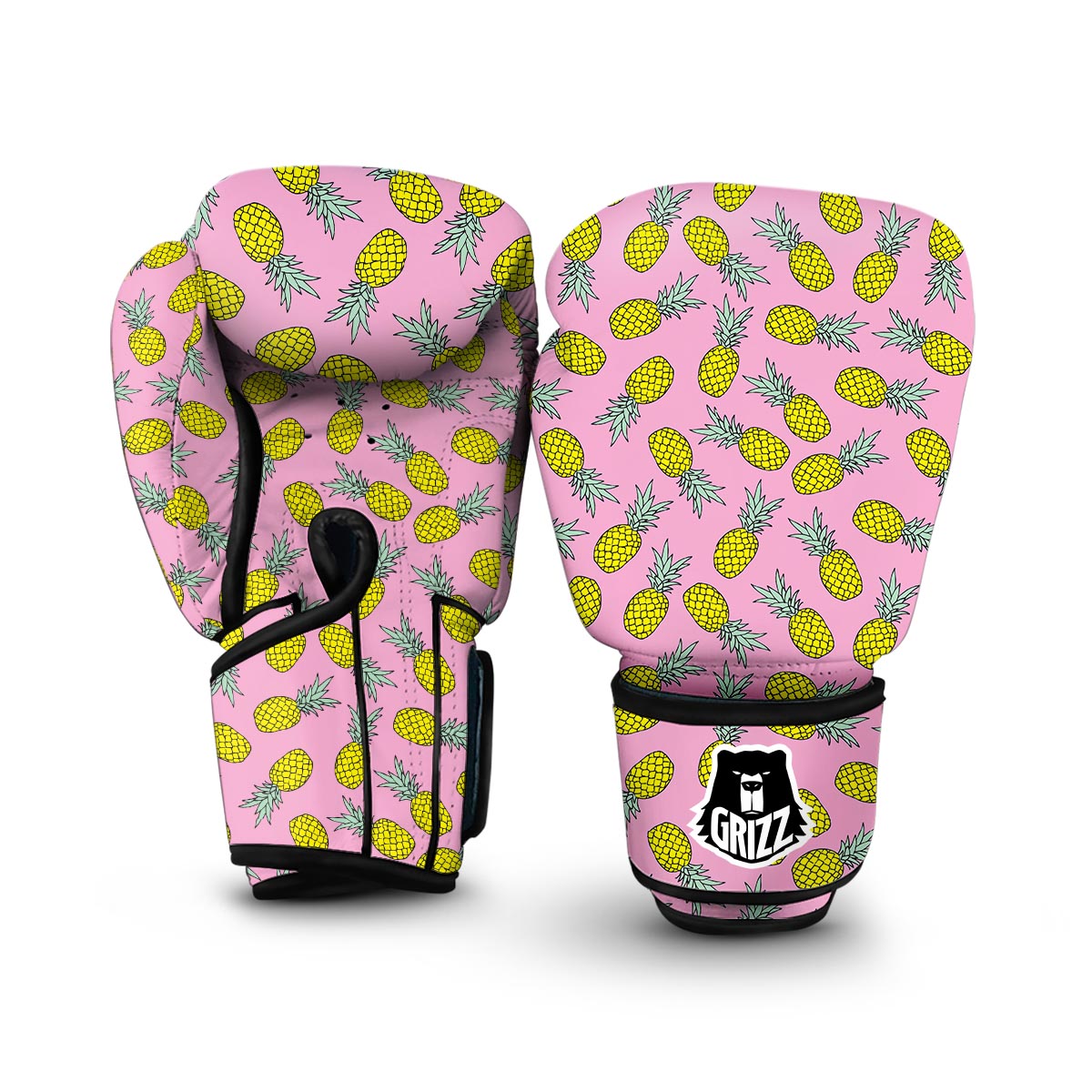 Pink Pineapple Doodle Boxing Gloves-grizzshop