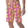 Pink Pineapple Print Men's Shorts-grizzshop