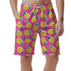 Pink Pineapple Print Men's Shorts-grizzshop