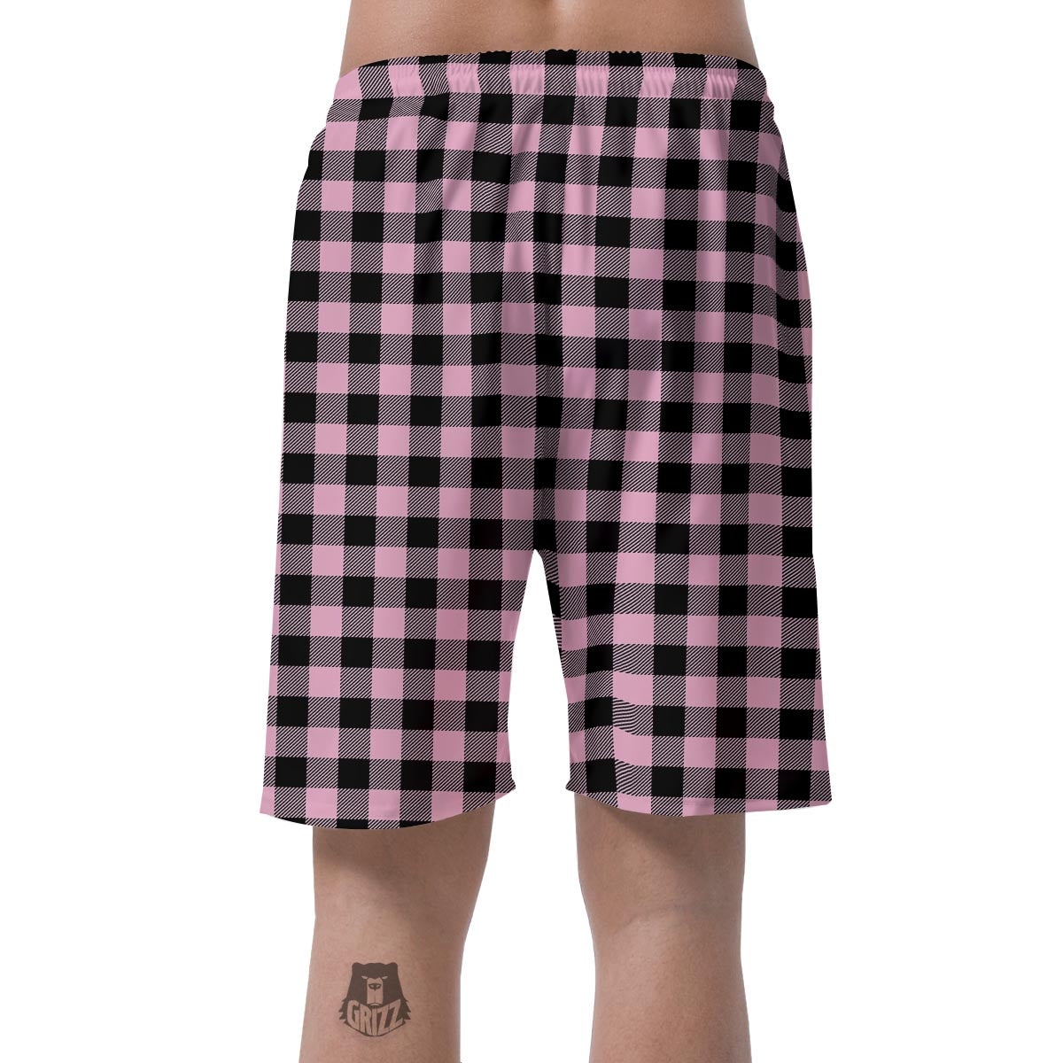 Pink Plaid Men's Shorts-grizzshop