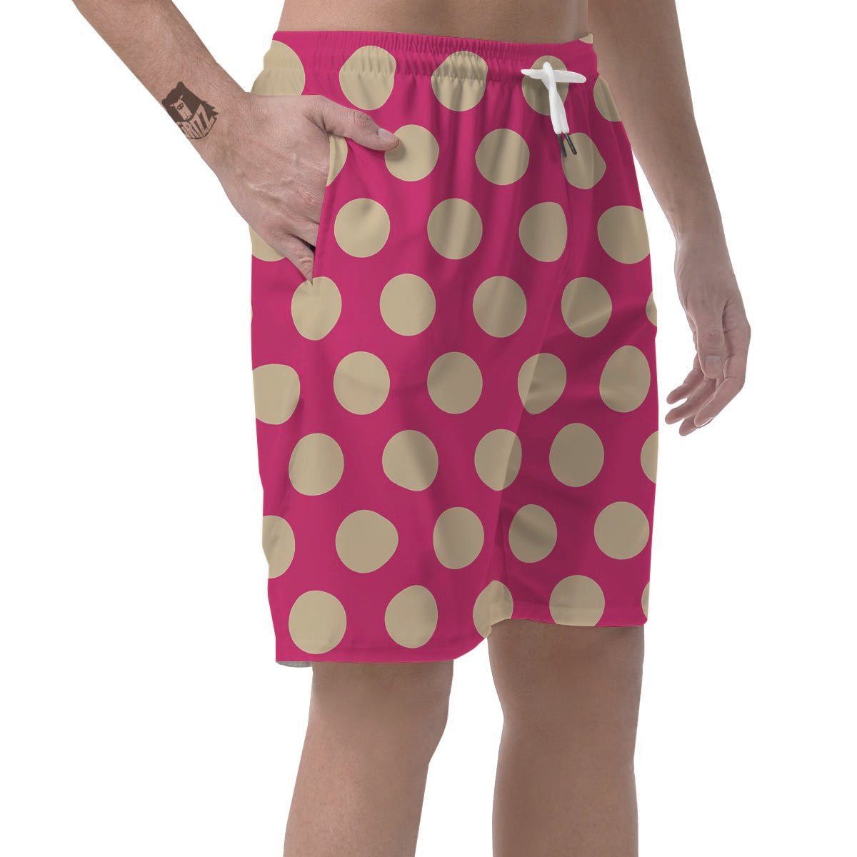 Pink Polka Dot Men's Shorts-grizzshop
